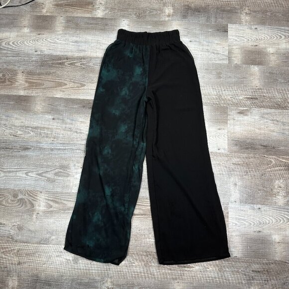 Disturbia Pants - Disturbia Womens Pants Size 4 Two Tone Black & Green Sheer Grunge Goth Punk
